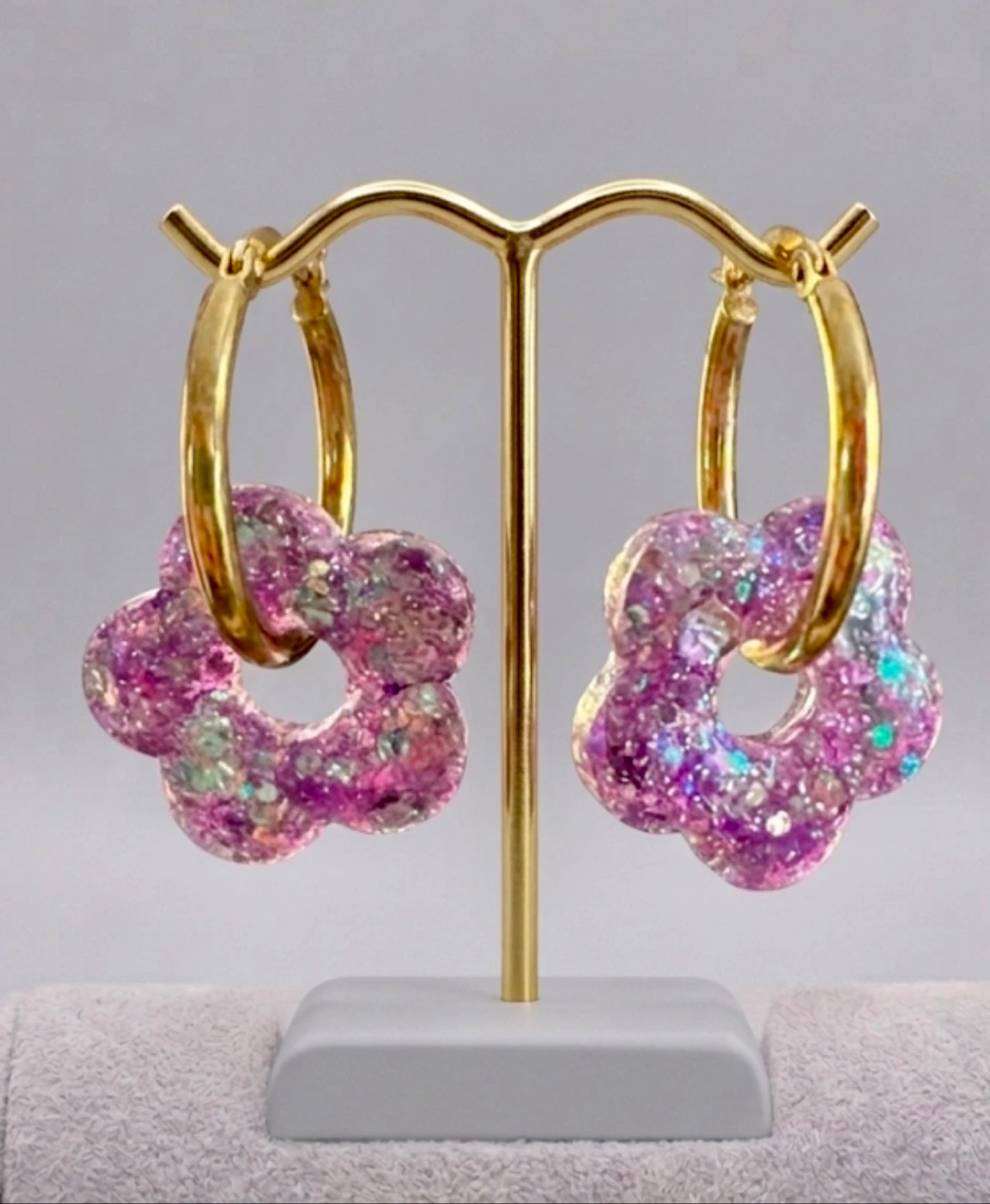 Boucles d’oreilles avec charms interchangeables 